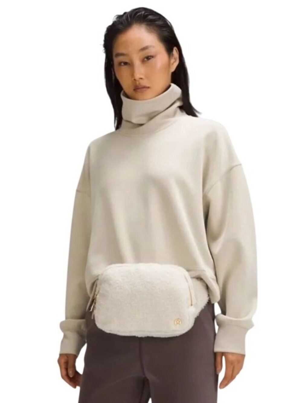 Lululemon Athletica Everywhere Fleece Sherpa Large Crossbody/Belt Bag 2L Ivory - Picture 7 of 7